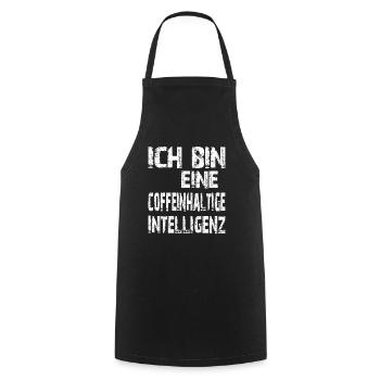 KI Spruch Ich bin eine coffeinhaltige Intelligenz - Kochschürze - Schwarz - Vorne - AI Model Male 185 dark (185cm)