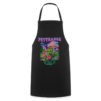 Techno House Party EDM Festival Goa Rave Psytrance - Kochschürze - Schwarz - Vorne - AI Model Male 185 dark (185cm)