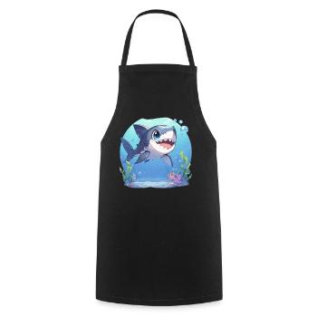 Great White Sharks Great White Shark - Cooking Apron - black - Front - AI Model Male 185 dark (185cm)