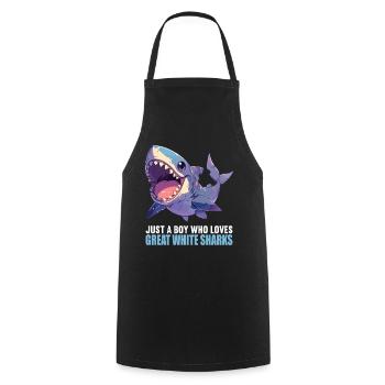 Great White Sharks Great White Shark - Cooking Apron - black - Front - AI Model Male 185 dark (185cm)