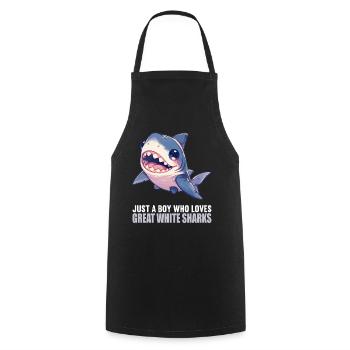 Great White Sharks Great White Shark - Cooking Apron - black - Front - AI Model Male 185 dark (185cm)
