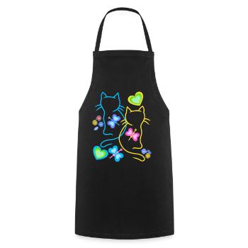 Chat Chats Chaton Enfants Enfant Bébé Printemps - Tablier de cuisine - noir - Devant - AI Model Male 185 dark (185cm)