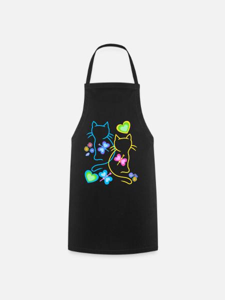 Katze Katzen Kätzchen Kinder Kind Baby Frühling - Kochschürze - Schwarz
