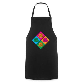 Pancakes Colorful Pop Art Connoisseur Highlight - Cooking Apron - black - Front - AI Model Male 185 dark (185cm)