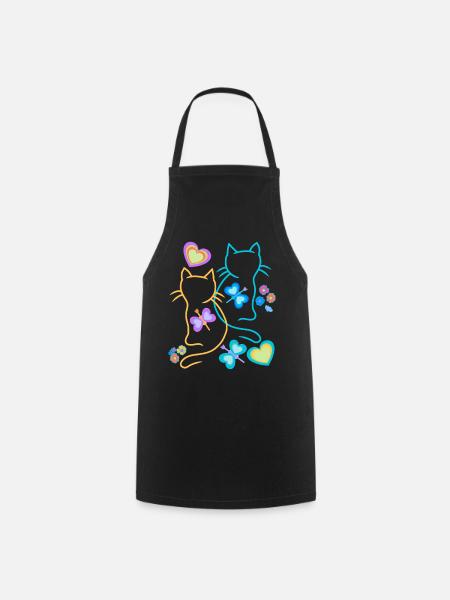 Katze Katzen Kätzchen - Kochschürze - Schwarz
