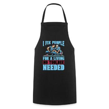 Physical Therapist I Fix People Healthcare Worker - Cooking Apron - black - Front - AI Model Male 185 dark (185cm)