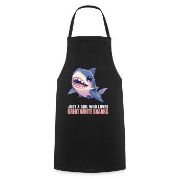 Great White Sharks Great White Shark - Cooking Apron - black - Front - AI Model Male 185 dark (185cm)