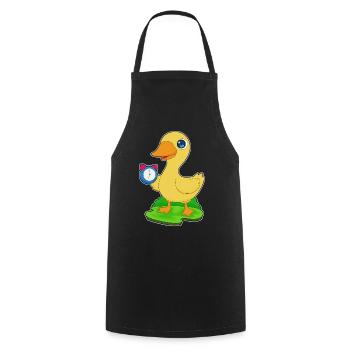 Ente Wecker - Kochschürze - Schwarz - Vorne - AI Model Male 185 dark (185cm)
