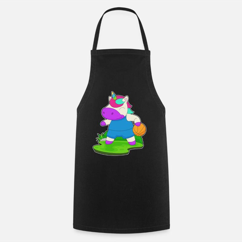 Licorne Basketteur Basketteur - Tablier de cuisine - noir