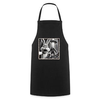 Pâques, Lapin de Pâques drôle, Lapin Selfie Fête de Pâques - Tablier de cuisine - noir - Devant - AI Model Male 185 dark (185cm)