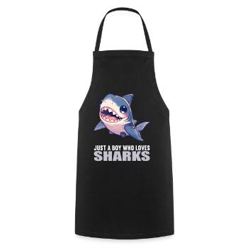 Requins Requin - Tablier de cuisine - noir - Devant - AI Model Male 185 dark (185cm)