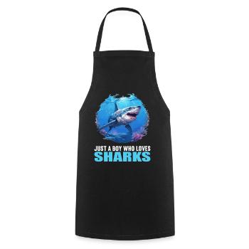 Requins Requin - Tablier de cuisine - noir - Devant - AI Model Male 185 dark (185cm)