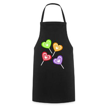Lollie Lollies Kinder Kind Retro Vintage 80er 90er - Kochschürze - Schwarz - Vorne - AI Model Male 185 dark (185cm)