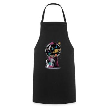 Chewing Gum Machine Astronaut Planet Universe - Cooking Apron - black - Front - AI Model Male 185 dark (185cm)