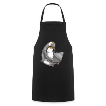 Pinguin Laptop - Kochschürze - Schwarz - Vorne - AI Model Male 185 dark (185cm)