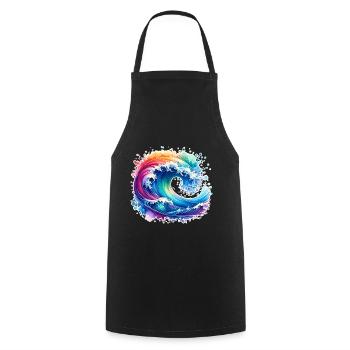 Wave - Cooking Apron - black - Front - AI Model Male 185 dark (185cm)