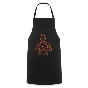 Dessin de boxeur - Tablier de cuisine - noir - Devant - AI Model Male 185 dark (185cm)