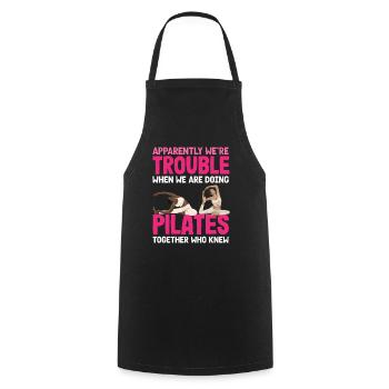 Pilates Together We Are Trouble - Cooking Apron - black - Front - AI Model Male 185 dark (185cm)