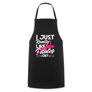 Pilates J’aime beaucoup le Pilates - Tablier de cuisine - noir - Devant - AI Model Male 185 dark (185cm)