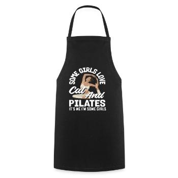 Pilates et chats pour les filles - Tablier de cuisine - noir - Devant - AI Model Male 185 dark (185cm)