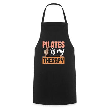 Pilates Is My Therapy Inspiration - Cooking Apron - black - Front - AI Model Male 185 dark (185cm)