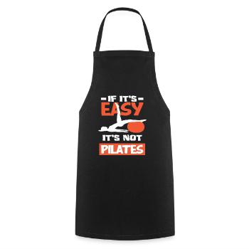 Pilates - Wenn Es Leicht Ist, Ist Es Kein Pilates - Kochschürze - Schwarz - Vorne - AI Model Male 185 dark (185cm)