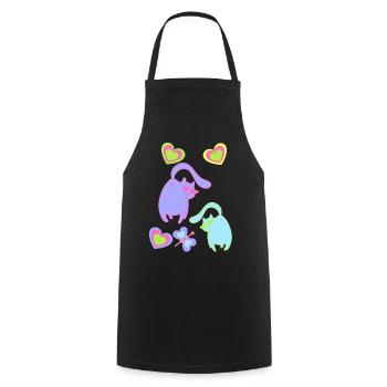 Retro Cats Cat 80s 90s Vintage Kitten Child - Cooking Apron - black - Front - AI Model Male 185 dark (185cm)