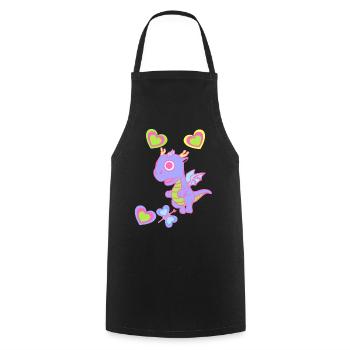 Bébé Dragon Dragon Enfants Enfant Rétro Années 80 Années 90 - Tablier de cuisine - noir - Devant - AI Model Male 185 dark (185cm)