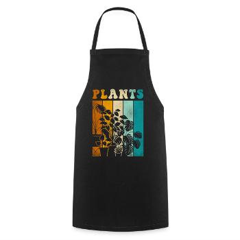 Amoureux des plantes jardinage rétro - Tablier de cuisine - noir - Devant - AI Model Male 185 dark (185cm)