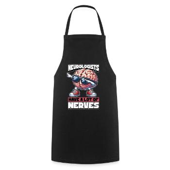 Neurologists Have A Lot of Nerves Brain Doctor - Cooking Apron - black - Front - AI Model Male 185 dark (185cm)