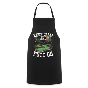 Golf Golf Golfer Golf Course - Cooking Apron - black - Front - AI Model Male 185 dark (185cm)