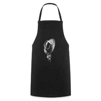 Lifting Up Hat Gentleman Stylish Gesture - Cooking Apron - black - Front - AI Model Male 185 dark (185cm)