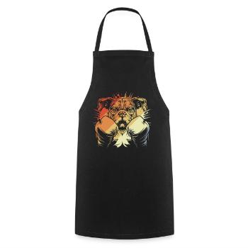 Boxe Chien Vintage - Tablier de cuisine - noir - Devant - AI Model Male 185 dark (185cm)