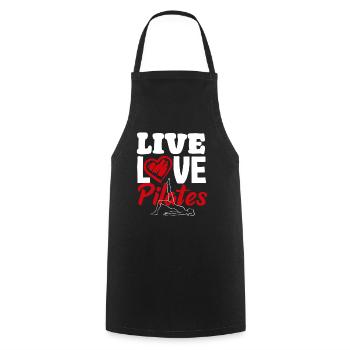 Pilates Live Love Pilates Passion - Tablier de cuisine - noir - Devant - AI Model Male 185 dark (185cm)