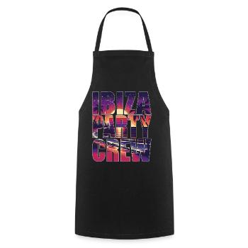 Vacances Ibiza Party Crew Îles Baléares - Tablier de cuisine - noir - Devant - AI Model Male 185 dark (185cm)