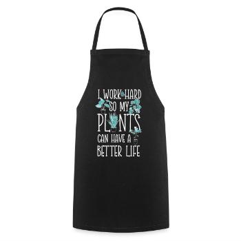 Plant Lover Gardening I Work Hard - Cooking Apron - black - Front - AI Model Male 185 dark (185cm)