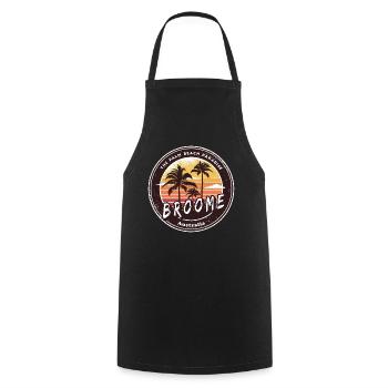 Broome Australien Palmen Strand Design - Kochschürze - Schwarz - Vorne - AI Model Male 185 dark (185cm)