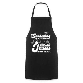 Plant Lover Gardening Jesus Faith - Cooking Apron - black - Front - AI Model Male 185 dark (185cm)
