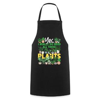 Amateur de plantes jardinage , je - Tablier de cuisine - noir - Devant - AI Model Male 185 dark (185cm)