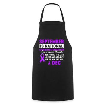 Chiari Malformation Awareness Month Purple Chiari - Cooking Apron - black - Front - AI Model Male 185 dark (185cm)