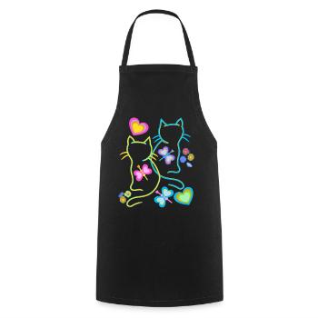 Été Chats Chat Enfants Enfant - Tablier de cuisine - noir - Devant - AI Model Male 185 dark (185cm)