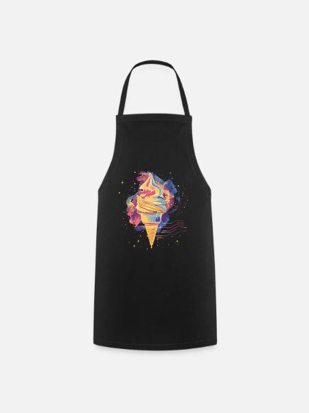 Crème glacée Vaporwave - Tablier de cuisine - noir