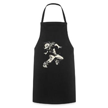 B-Girl Skizze - Kochschürze - Schwarz - Vorne - AI Model Male 185 dark (185cm)
