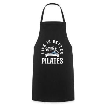 Pilates Votre vie est meilleure avec le Pilates - Tablier de cuisine - noir - Devant - AI Model Male 185 dark (185cm)