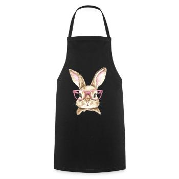 Lapin Lapin Lunettes Oreilles de Lapin Cadeau Lapin - Tablier de cuisine - noir - Devant - AI Model Male 185 dark (185cm)