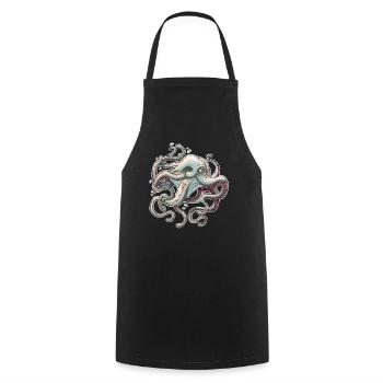 Whimsical Octopus with Dreamy Expression - Cooking Apron - black - Front - AI Model Male 185 dark (185cm)