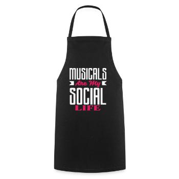 Musicals Sind Mein Sozialleben Für Musical - Kochschürze - Schwarz - Vorne - AI Model Male 185 dark (185cm)