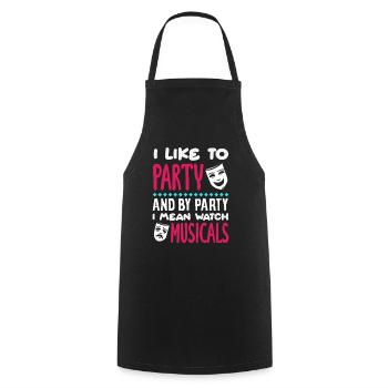 Citation de comédies musicales - Tablier de cuisine - noir - Devant - AI Model Male 185 dark (185cm)