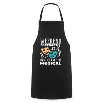Musical Lover: Wochenende Prognose Musical - Kochschürze - Schwarz - Vorne - AI Model Male 185 dark (185cm)
