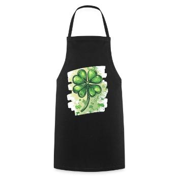 St. Patrick's Day Shamrock - Cooking Apron - black - Front - AI Model Male 185 dark (185cm)